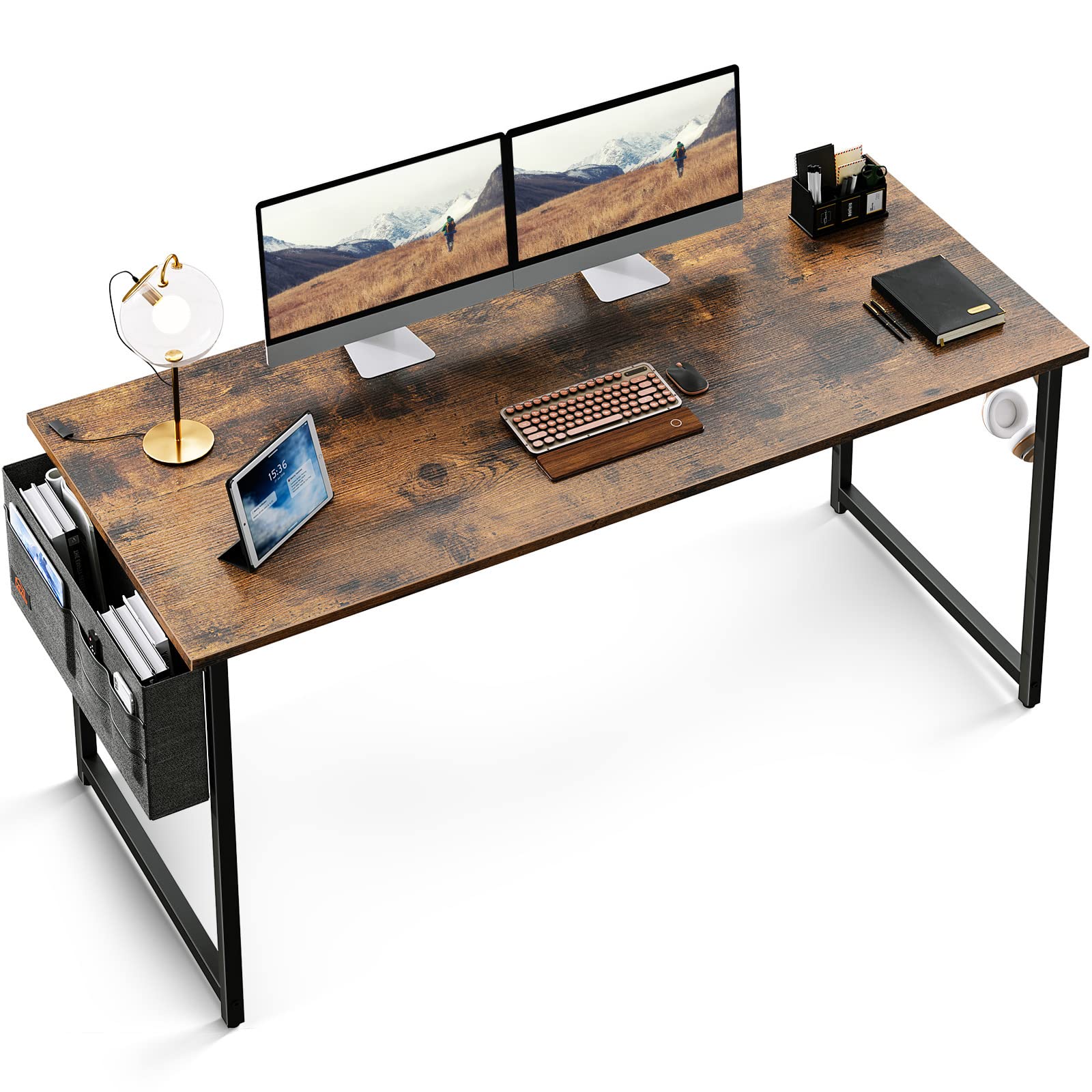 Amazon | KKL デスク パソコンデスク 収納袋付き 幅140cm×奥行55cm